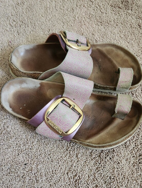 Birkenstock Shoes - Birkenstock MIRAMAR Big Buckle Leather Ceramic Pattern Rose Rare Discontinued 38